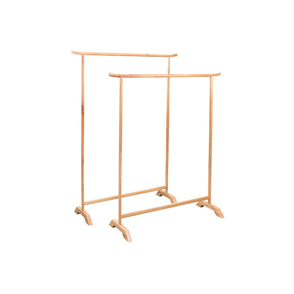 2 Pcs Clothes Racks Solid Oak Wood