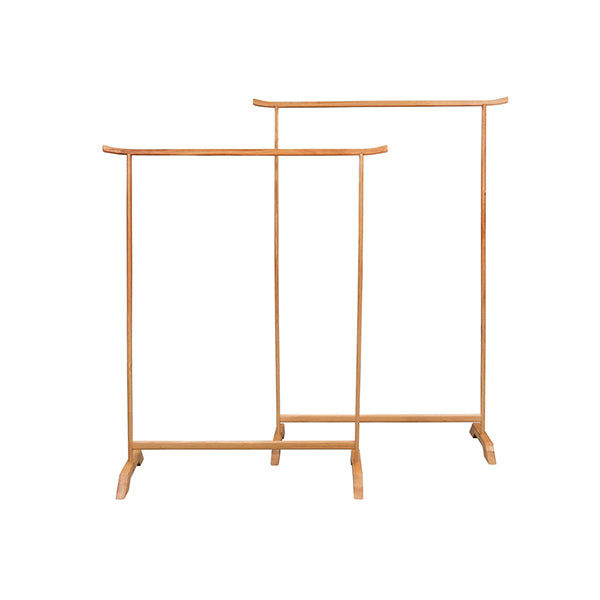 2 Pcs Clothes Racks Solid Oak Wood