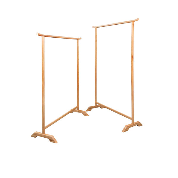 2 Pcs Clothes Racks Solid Oak Wood