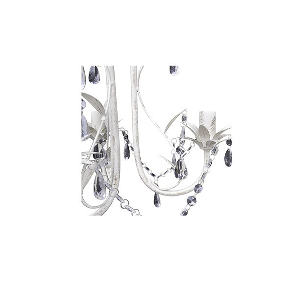 2 Pcs Crystal Pendant Ceiling Lamp Chandeliers Elegant White