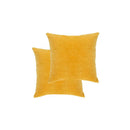 2 Pcs Cushions Cotton Velvet 45 X 45 Cm Yellow