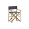 2 Pcs Dark Grey Folding Directors Chairs Bamboo And Fabric