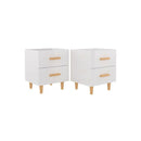 2 Pcs Engineered Wood Bed Cabinet