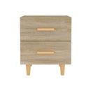 2 Pcs Engineered Wood Bed Cabinet