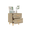 2 Pcs Engineered Wood Bed Cabinet