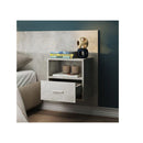 2 Pcs Engineered Wood Wall Mounted Bedside Cabinet