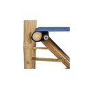 2 Pcs Folding Directors Chairs Blue Bamboo And Fabric