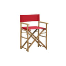 2 Pcs Folding Directors Chairs Red Bamboo And Fabric