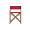 2 Pcs Folding Directors Chairs Red Bamboo And Fabric