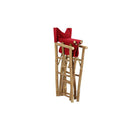 2 Pcs Folding Directors Chairs Red Bamboo And Fabric