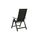 2 Pcs Folding Garden Chairs Aluminium Black And Textilene