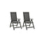 2 Pcs Folding Garden Chairs Textilene And Aluminium Black