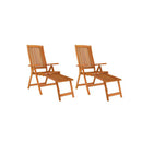2 Pcs Folding Garden Chairs With Footrests Solid Wood Eucalyptus