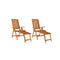 2 Pcs Folding Garden Chairs With Footrests Solid Wood Eucalyptus