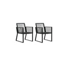 2 Pcs Garden Chairs Black Pvc Rattan