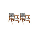 2 Pcs Solid Acacia Wood Garden Chairs