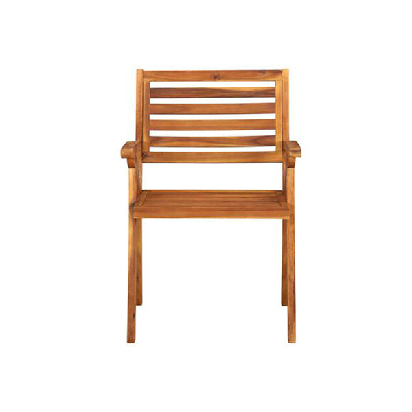 2 Pcs Garden Chairs Solid Acacia Wood