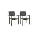 2 Pcs Garden Chairs Textilene And Steel Anthracite And Black