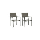 2 Pcs Garden Chairs Textilene And Steel Grey And Anthracite
