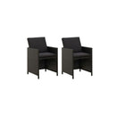 2 Pcs Garden Chairs With Cushions Poly Rattan Black
