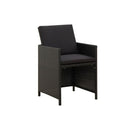 2 Pcs Garden Chairs With Cushions Poly Rattan Black
