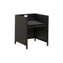 2 Pcs Garden Chairs With Cushions Poly Rattan Black