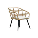 2 Pcs Garden Chairs With Cushions Poly Rattan Oak