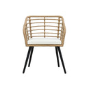 2 Pcs Garden Chairs With Cushions Poly Rattan Oak