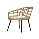 2 Pcs Garden Chairs With Cushions Poly Rattan Oak