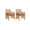2 Pcs Garden Dining Chairs With Cushions Solid Acacia Wood