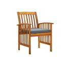 2 Pcs Garden Dining Chairs With Cushions Solid Acacia Wood