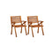 2 Pcs Garden Dining Chairs Solid Acacia Wood With Cushions
