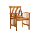 2 Pcs Garden Dining Chairs With Cushions Solid Acacia Wood