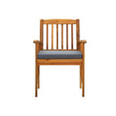2 Pcs Garden Dining Chairs With Cushions Solid Acacia Wood