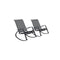 2 Pcs Garden Rocking Chairs Textilene Dark Grey