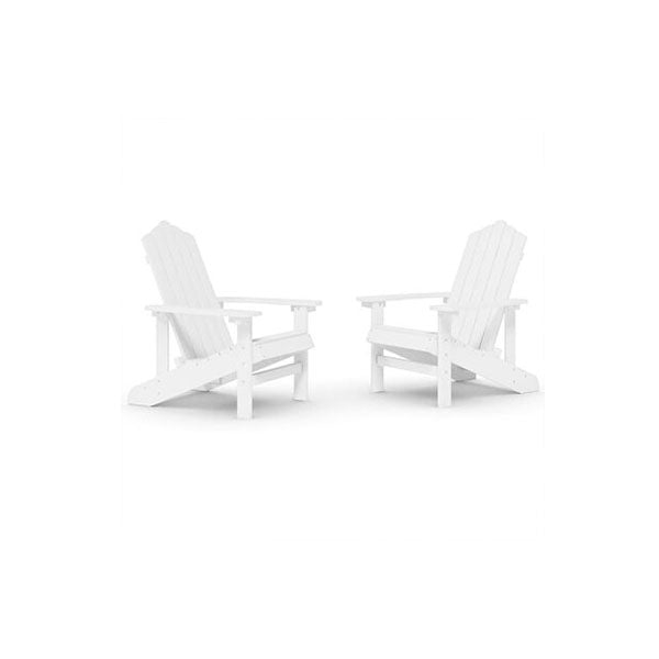 2 Pcs Hdpe White Garden Adirondack Chairs
