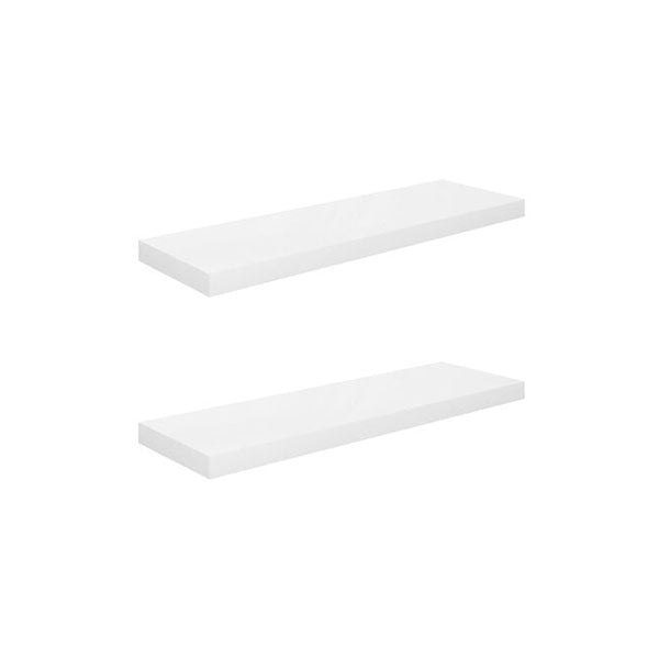 2 Pcs High Gloss White Floating Wall Shelves
