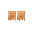 2 Pcs Nightstands 40 X 30 X 54 Cm Solid Oak Wood