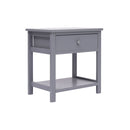 2 Pcs Nightstands Grey Paulownia Wood