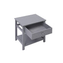2 Pcs Nightstands Grey Paulownia Wood
