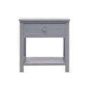 2 Pcs Nightstands Grey Paulownia Wood