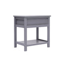 2 Pcs Nightstands Grey Paulownia Wood
