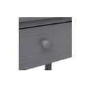 2 Pcs Nightstands Grey Paulownia Wood