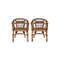 2 Pcs Outdoor Chairs Natural Rattan Brown