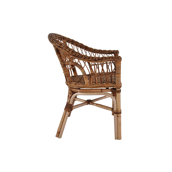 2 Pcs Outdoor Chairs Natural Rattan Brown
