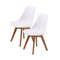 2 Pcs Padded Seat Dining Chair White