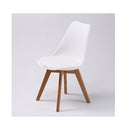 2 Pcs Padded Seat Dining Chair White