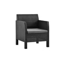 2 Pcs Pp Garden Chairs With Cushions Rattan Anthracite