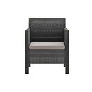 2 Pcs Pp Garden Chairs With Cushions Rattan Anthracite