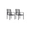 2 Pcs Pvc Rattan Black Garden Chairs